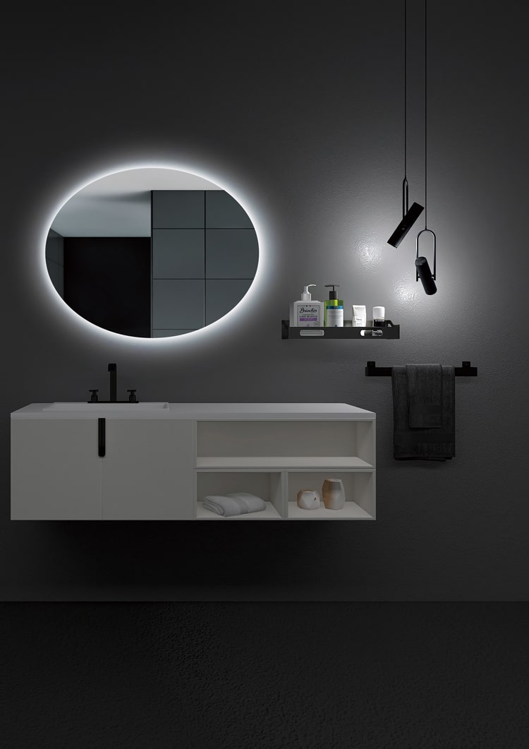 LEDimex-espejo oval 100x80 ovalado retroiluminado LED