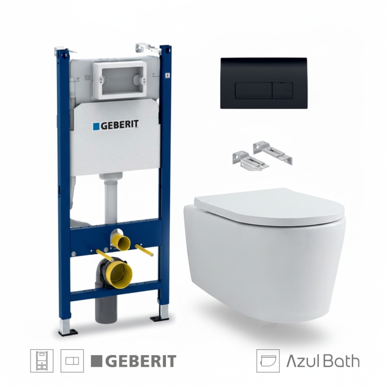 Pack geberit duofix cisterna y pulsador delta 50 negro mate wc lia azulbath