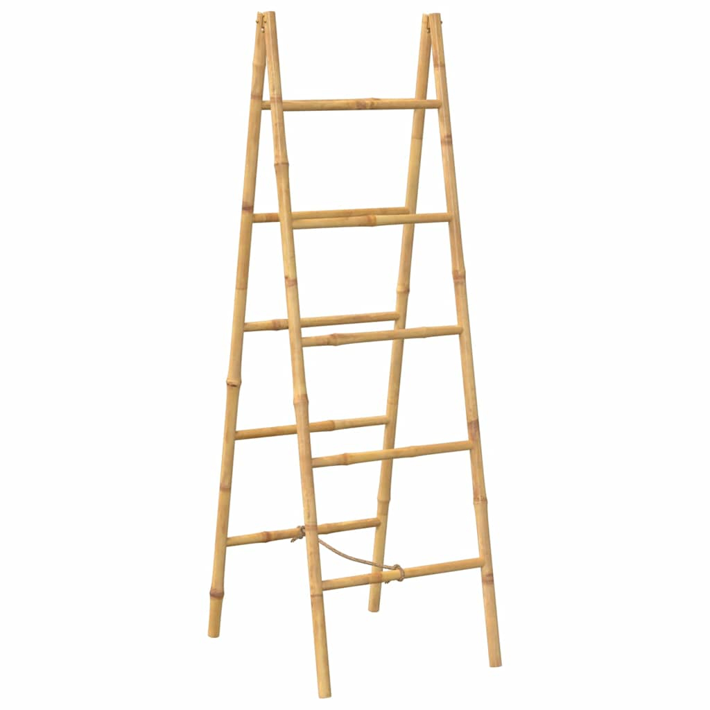 vidaXL escalera toallero doble con 5 peldaños bambú 50x160 cm