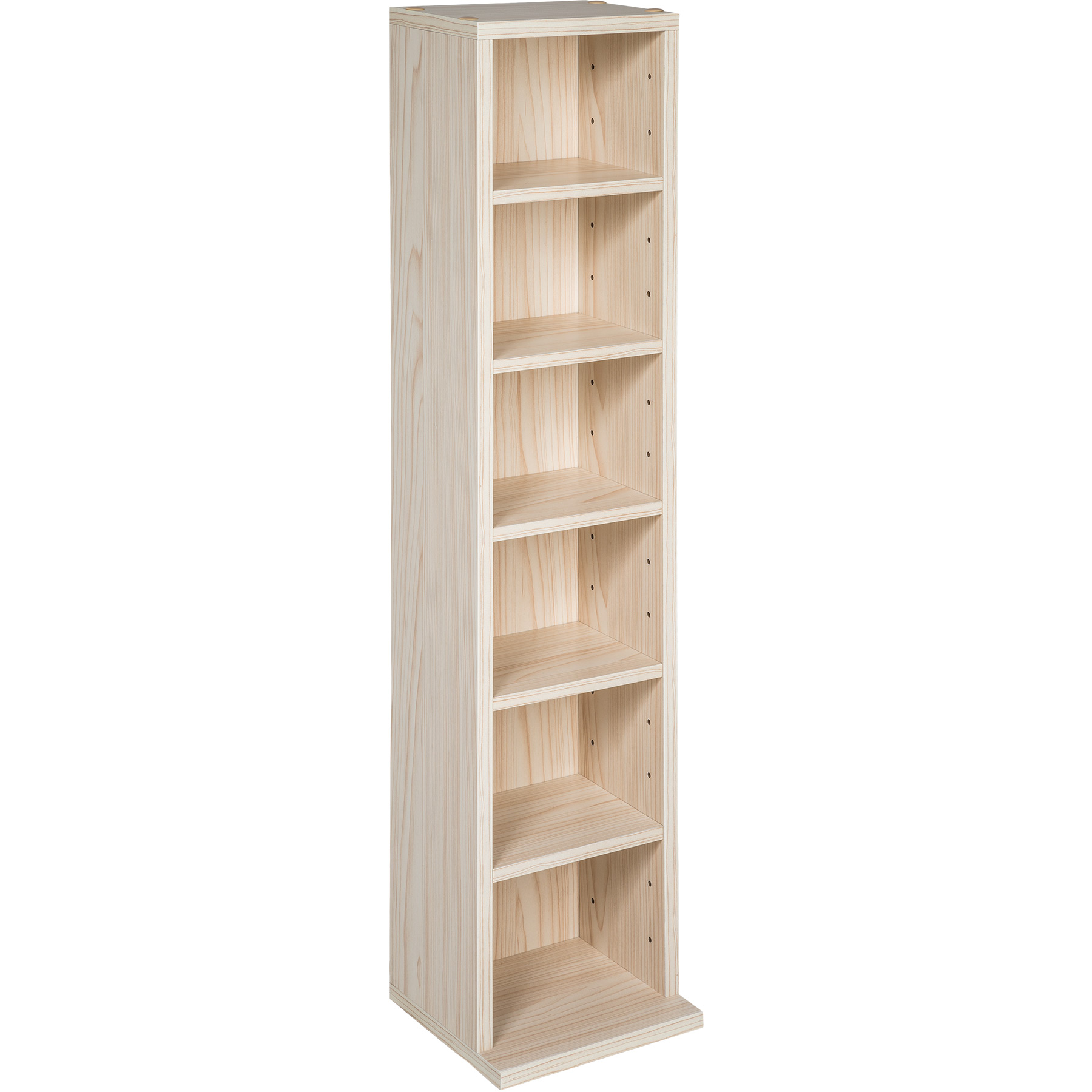 Estantería con 6 compartimentos para 102 cds 90x21x20 cm haya