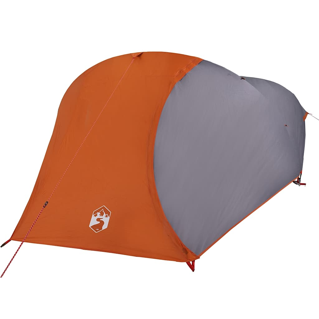 vidaXL tienda de campaña iglú para 4 personas impermeable gris y naranja