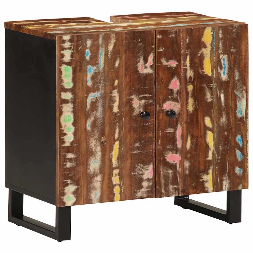 vidaXL mueble de lavabo madera reciclada madera ingeniería 62x33x58 cm