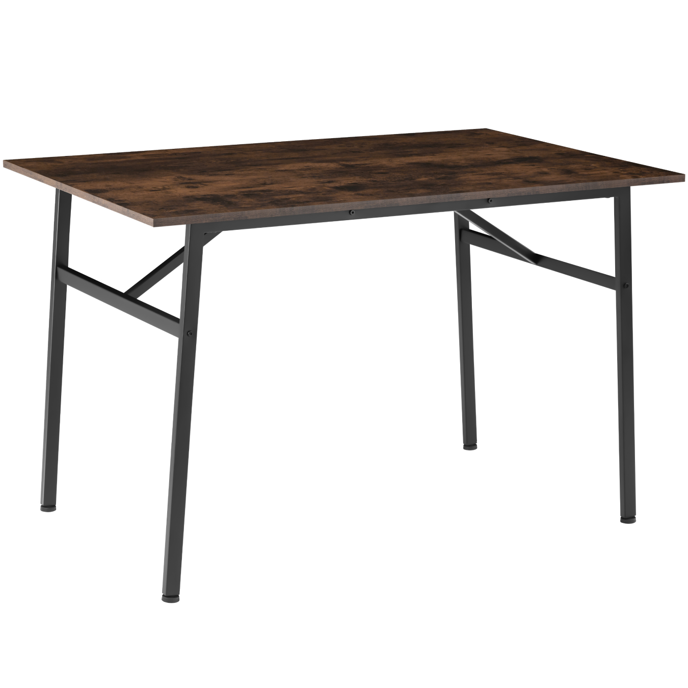Mesa de comedor 120x75x76cm, madera industrial oscura, rústica