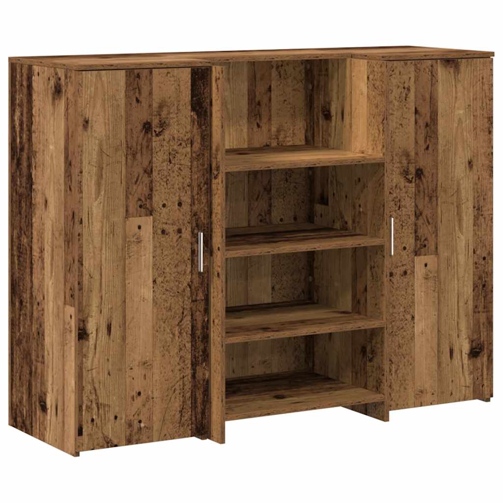 Mostrador de recepción de 135 x 50 x 103,5 cm, madera antigua