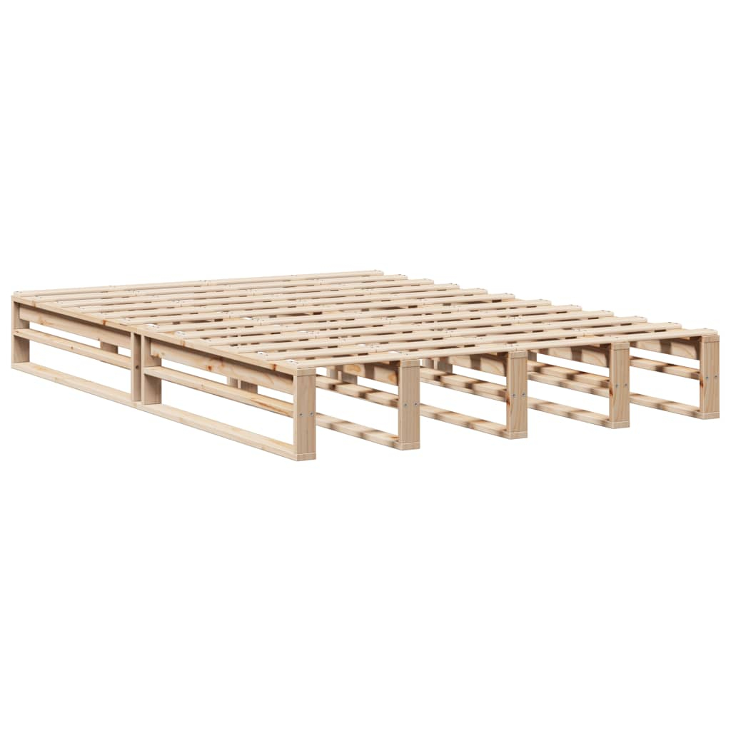 vidaXL estructura de cama sin colchón madera maciza de pino 135x190 cm