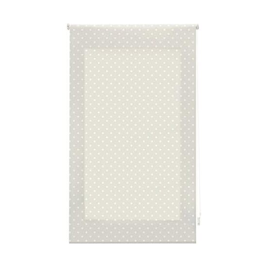 Estor enrollable premium 140x250 beige con motas blancas