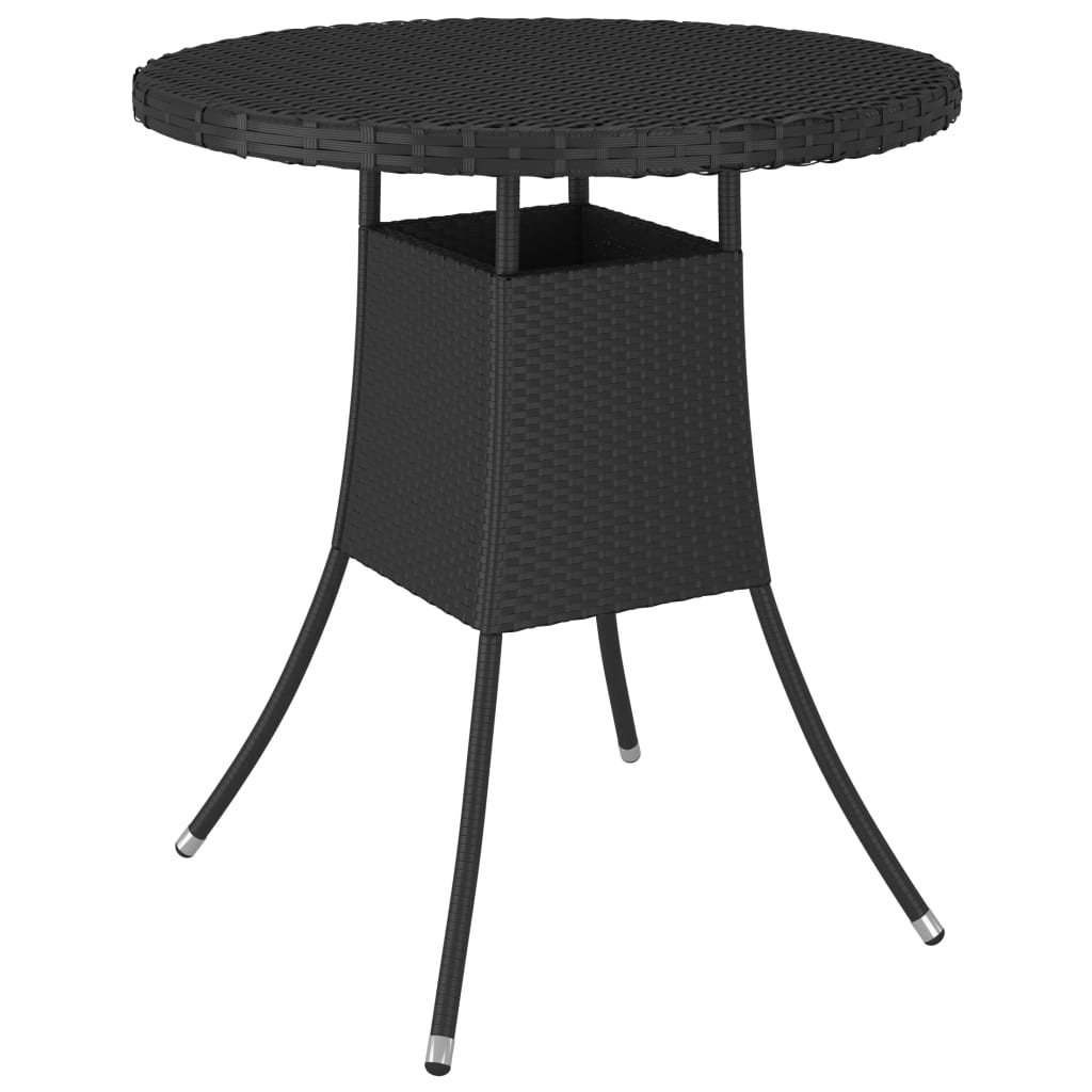 vidaXL mesa de jardín ratán sintético negro 70x70x73 cm