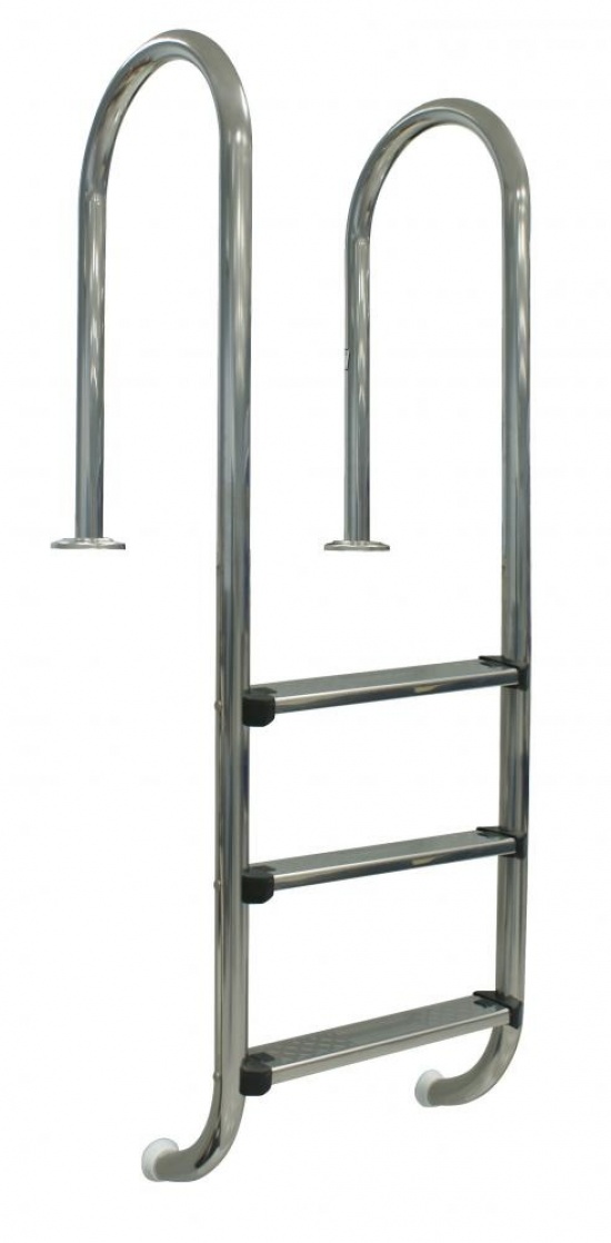 Escada de muro para piscina enterrada 3 degraus - inox