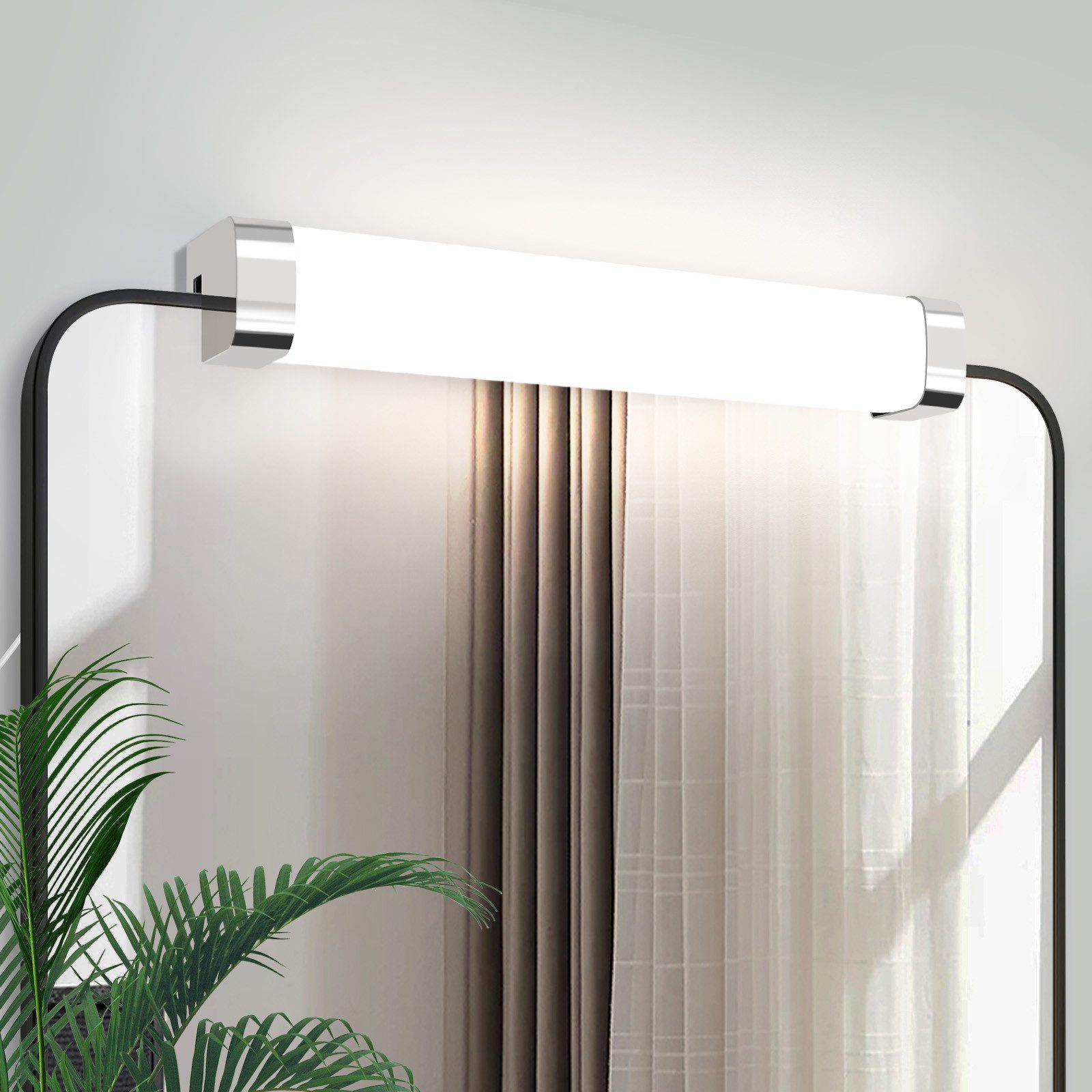 Nettlife lámpara de pared para baño LED plateado 40x12.8