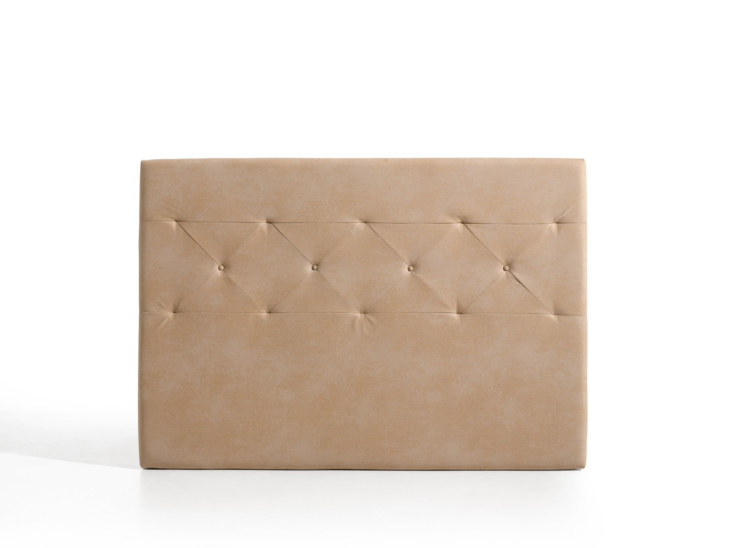 Cabecero zafiro para cama de 150 de tela camel 154x115x8. Matris