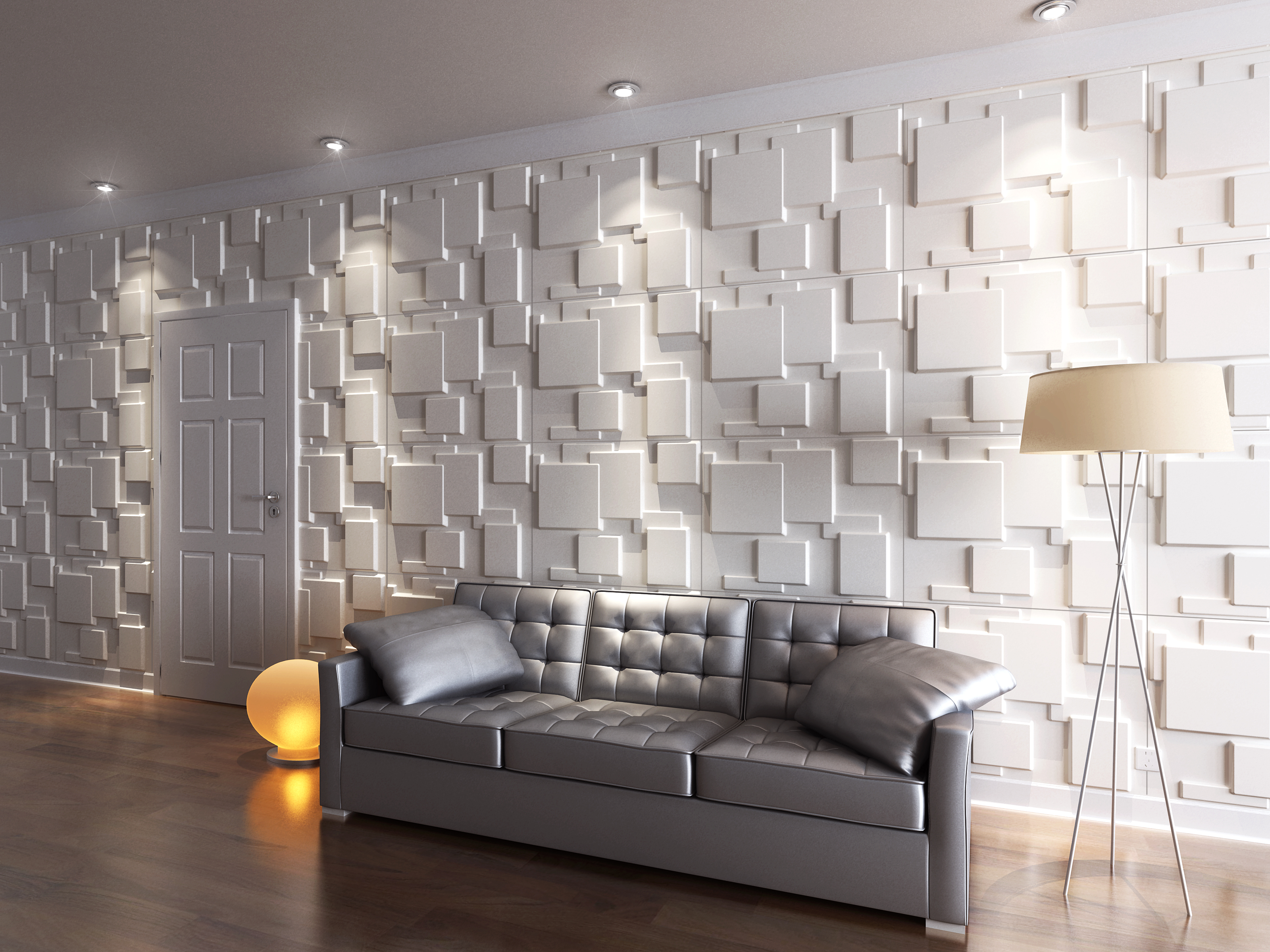 Panel mural 3d choc de fibra de bambú 625x800mm, 0.50m²/ unid.