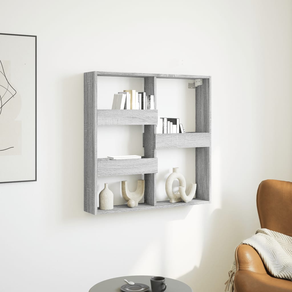 Armario de pared madera de ingeniería gris sonoma 80x15x80 cm