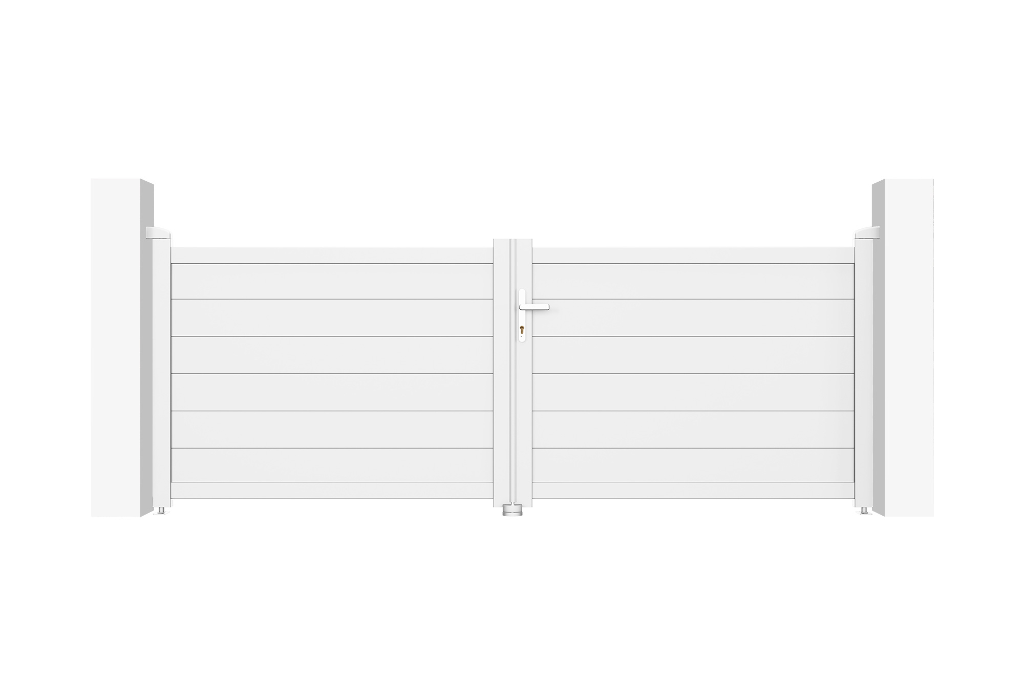 Puerta batiente automática blanca eiger 3m h.115cm + motor ranger b150