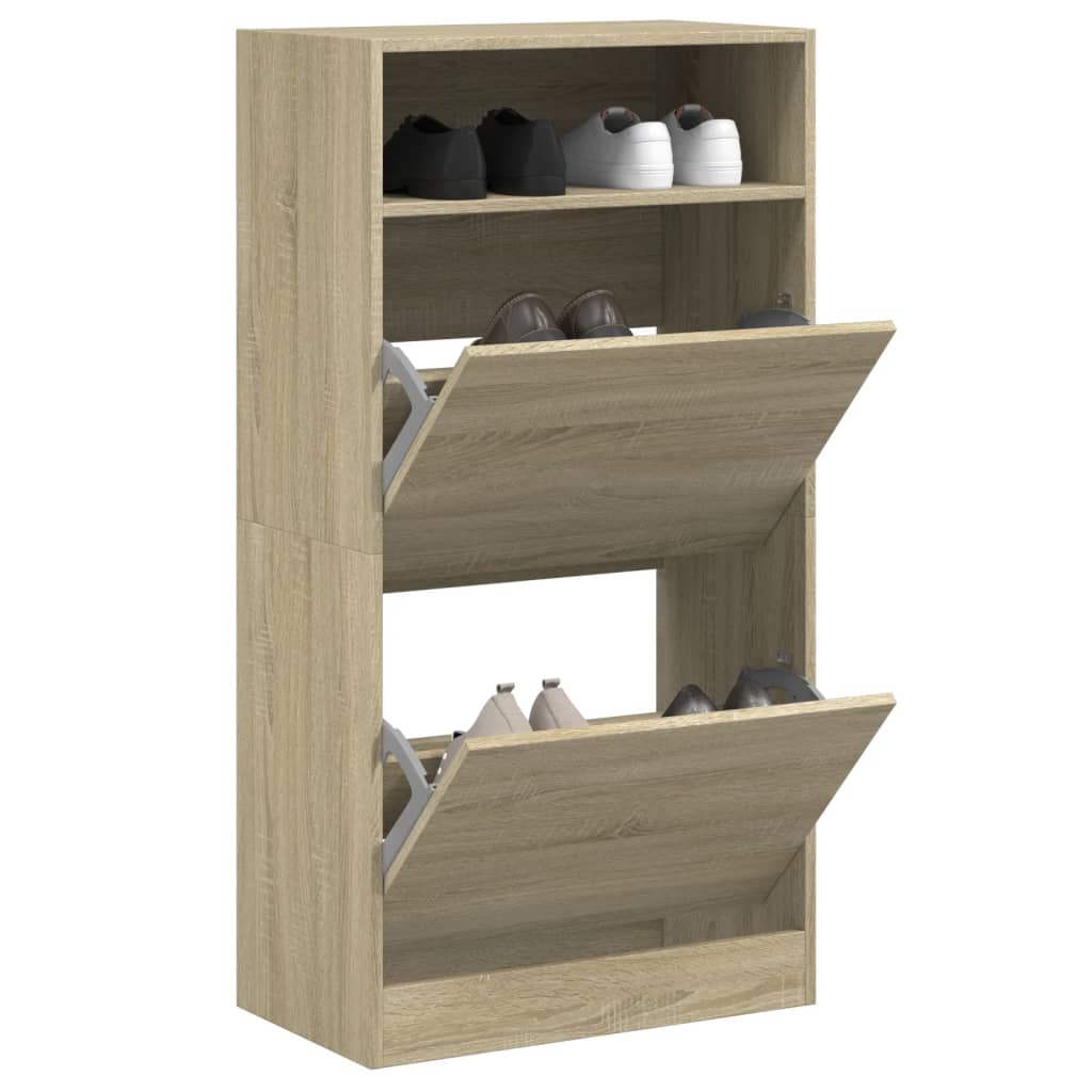 Zapatero de madera de ingeniería roble sonoma 60x34x116 cm