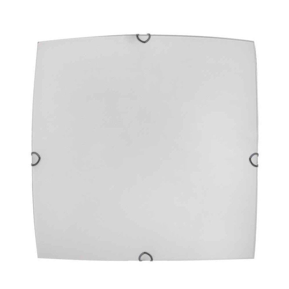 Lámpara de techo - ayla - blanco - vidrio y metal - E27 - 25x25x6 cm