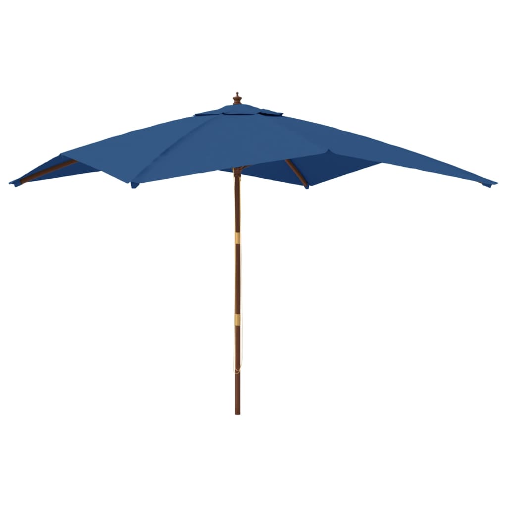 vidaXL sombrilla de jardín poste de madera azul azure 300x300x273 cm