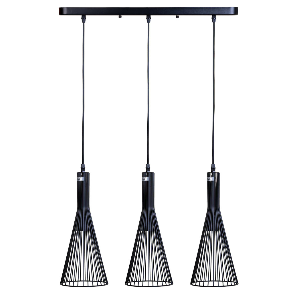 Lámpara de techo de metal negra 58x15x90