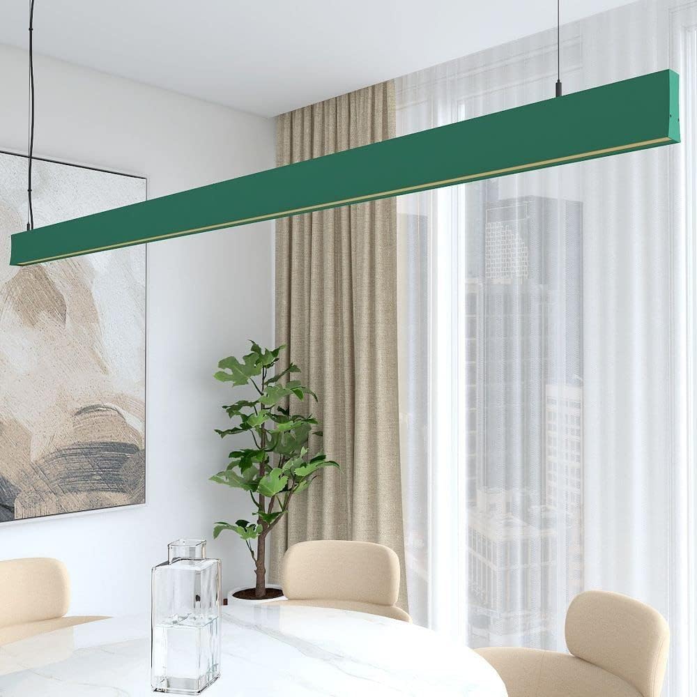 Lámpara lineal techo colgante verde 1,5 metros 4000k luz natural