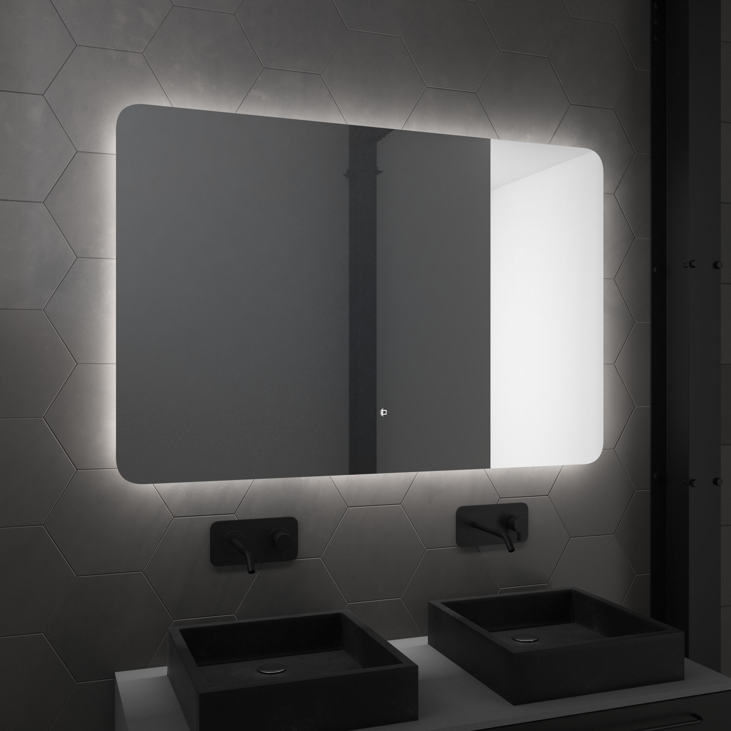 Espejo c/luz LED retroiluminado 120x80x3.5 cm - atmosphere