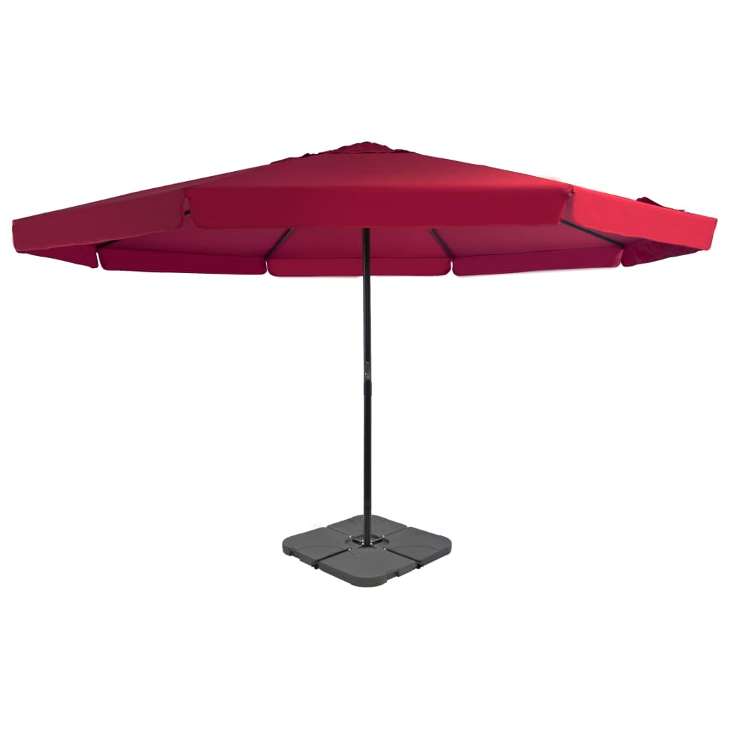 vidaXL sombrilla de jardín con base portátil rojo