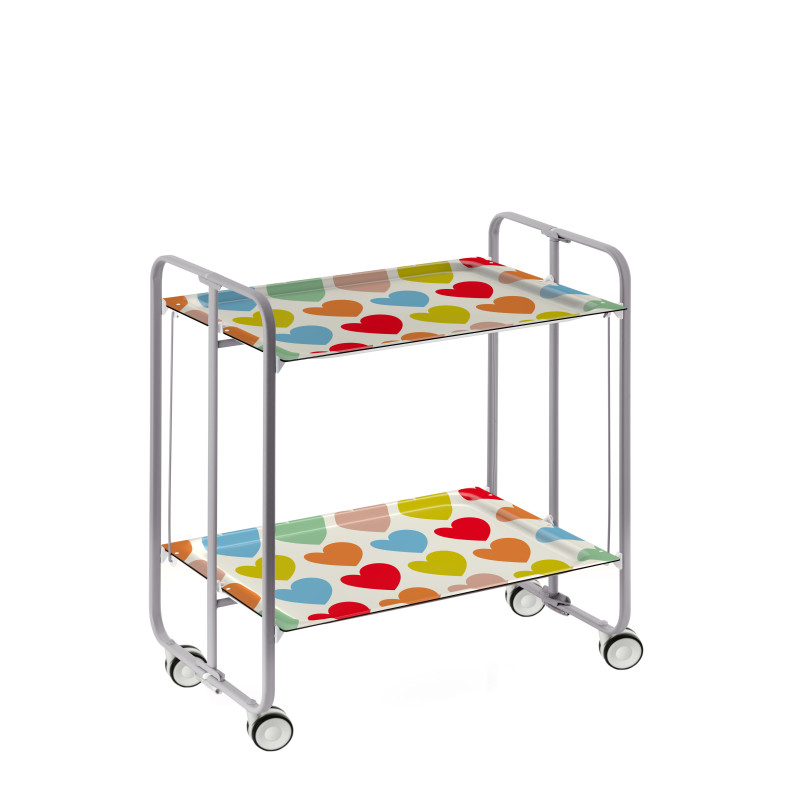 Carrito auxiliar con ruedas bauhaus armazón metálico gris, 2 bandejas