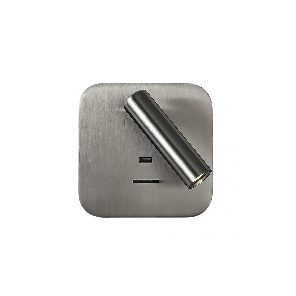 Fab 171561c03 | aplique 3w 4000k giotto cuadrado niquel con usb 150lm con i