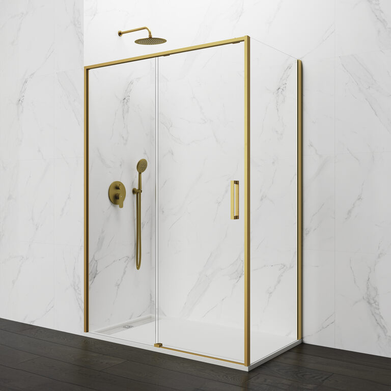 Mampara frontal 120-125 + lateral fijo 90 cm twenty oro rango 87-89