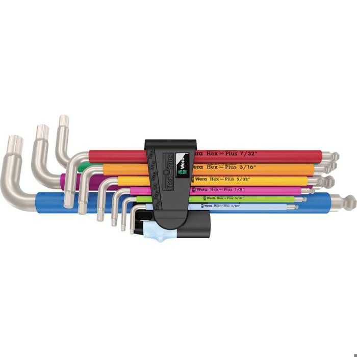 Juego de llaves allen inclinadas wera 3950/9 hex-plus multicolor imperial a