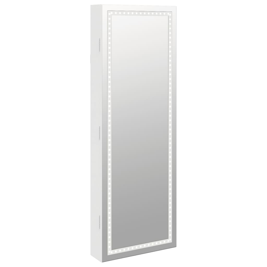 vidaXL espejo con joyero y luces LED para pared blanco