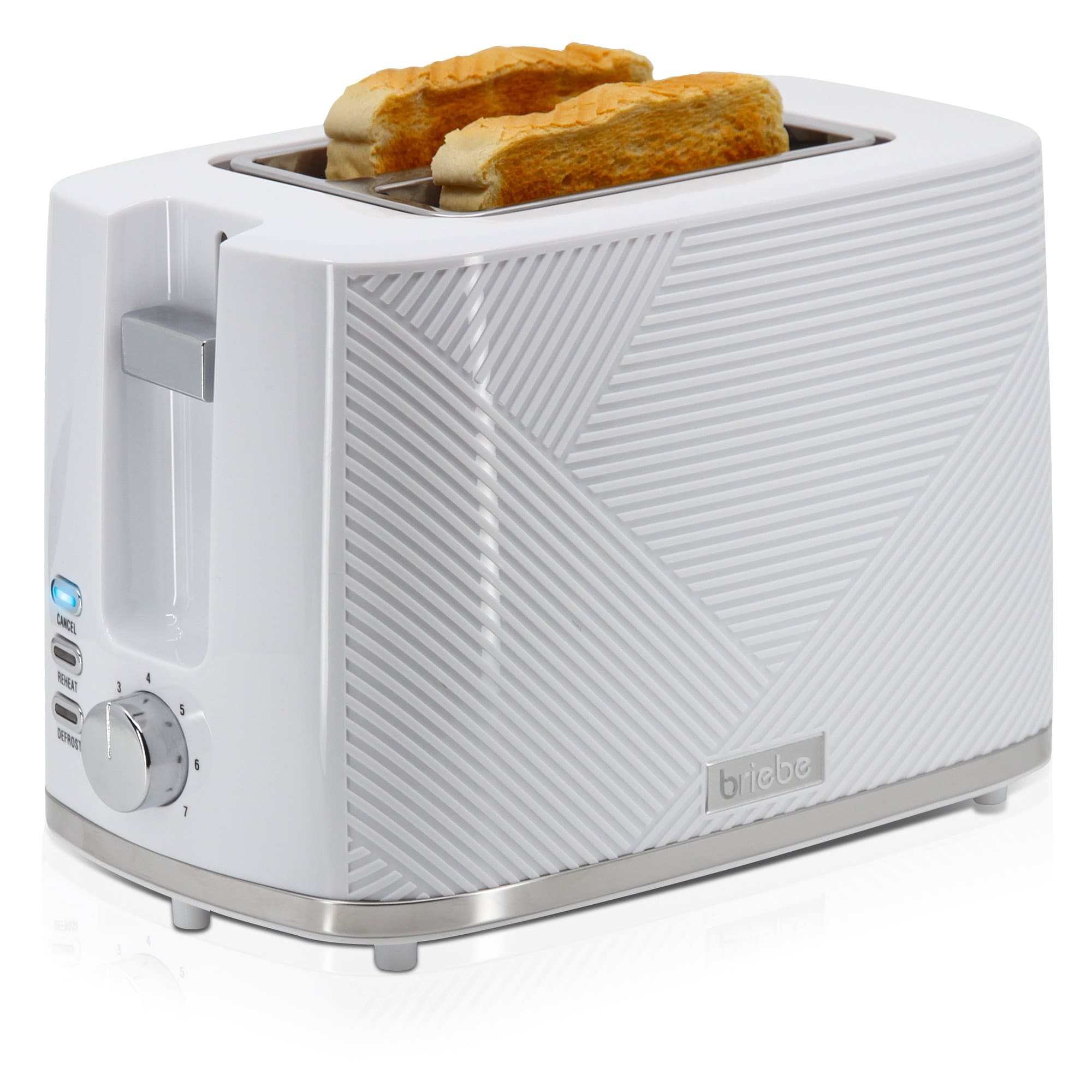 Elegance tostadora pan ranura ancha, tostador briebe ta1169wht blanco 870w
