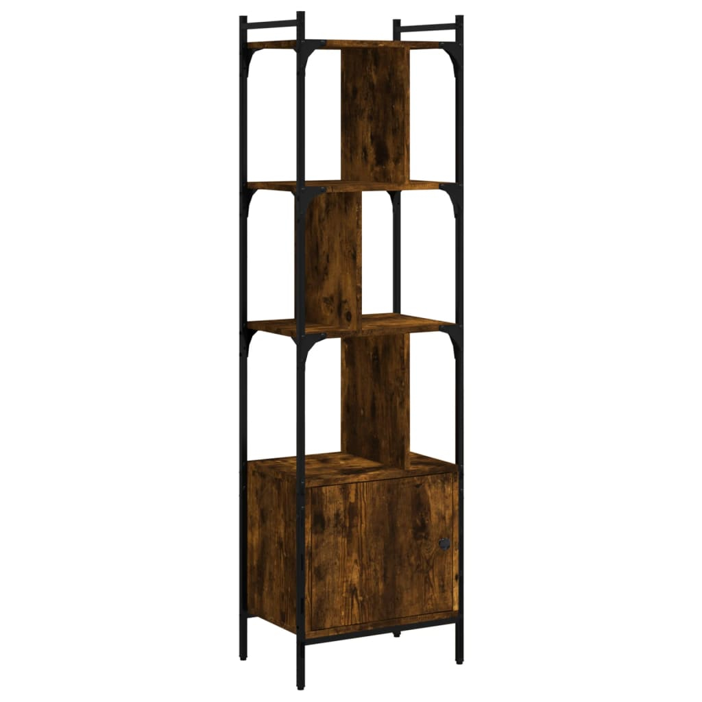 vidaXL estantería con puerta madera roble ahumado 44,5x30x154,5 cm
