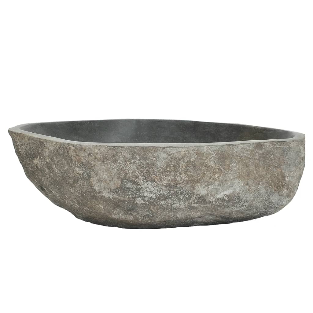 vidaXL lavabo ovalado piedra de río (45-53)x(34-41) cm