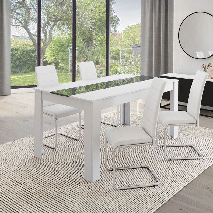 Sillas de diseño blancas - lote de 4 - mia 40x53x92 cm