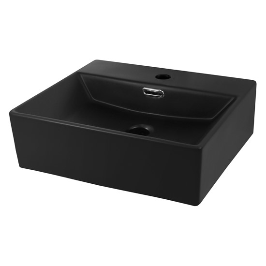 Lavabo ecd germany cerámico rectangular negro 415x360x130 mm