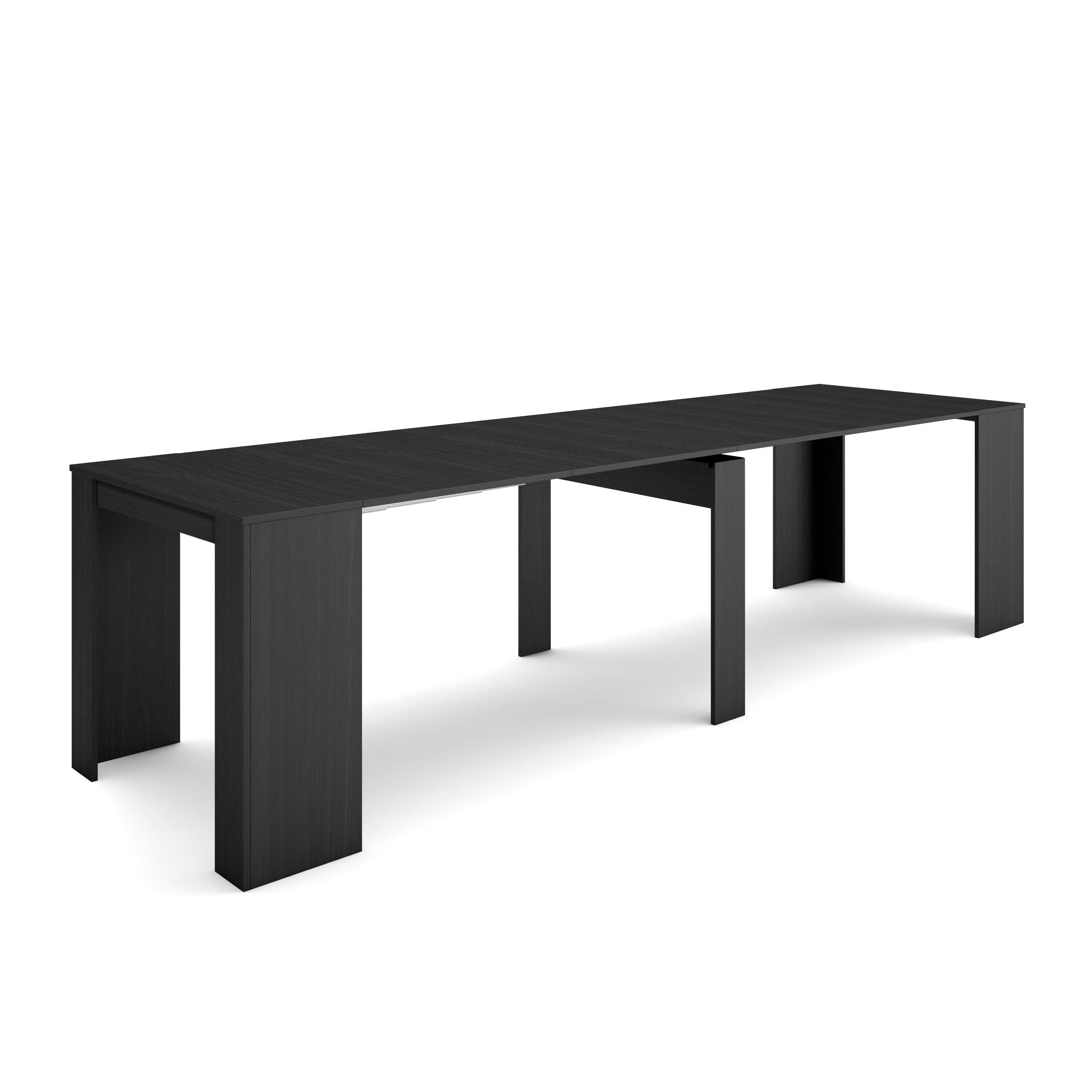Mesa consola extensible, 58/302x90x77cm, negro