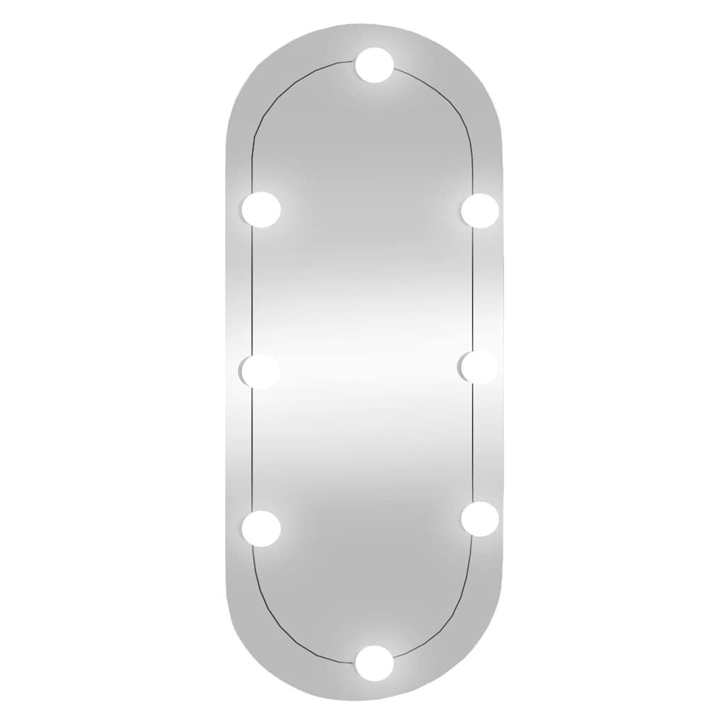 vidaXL espejo de pared ovalado con luces LED vidrio 35x80 cm