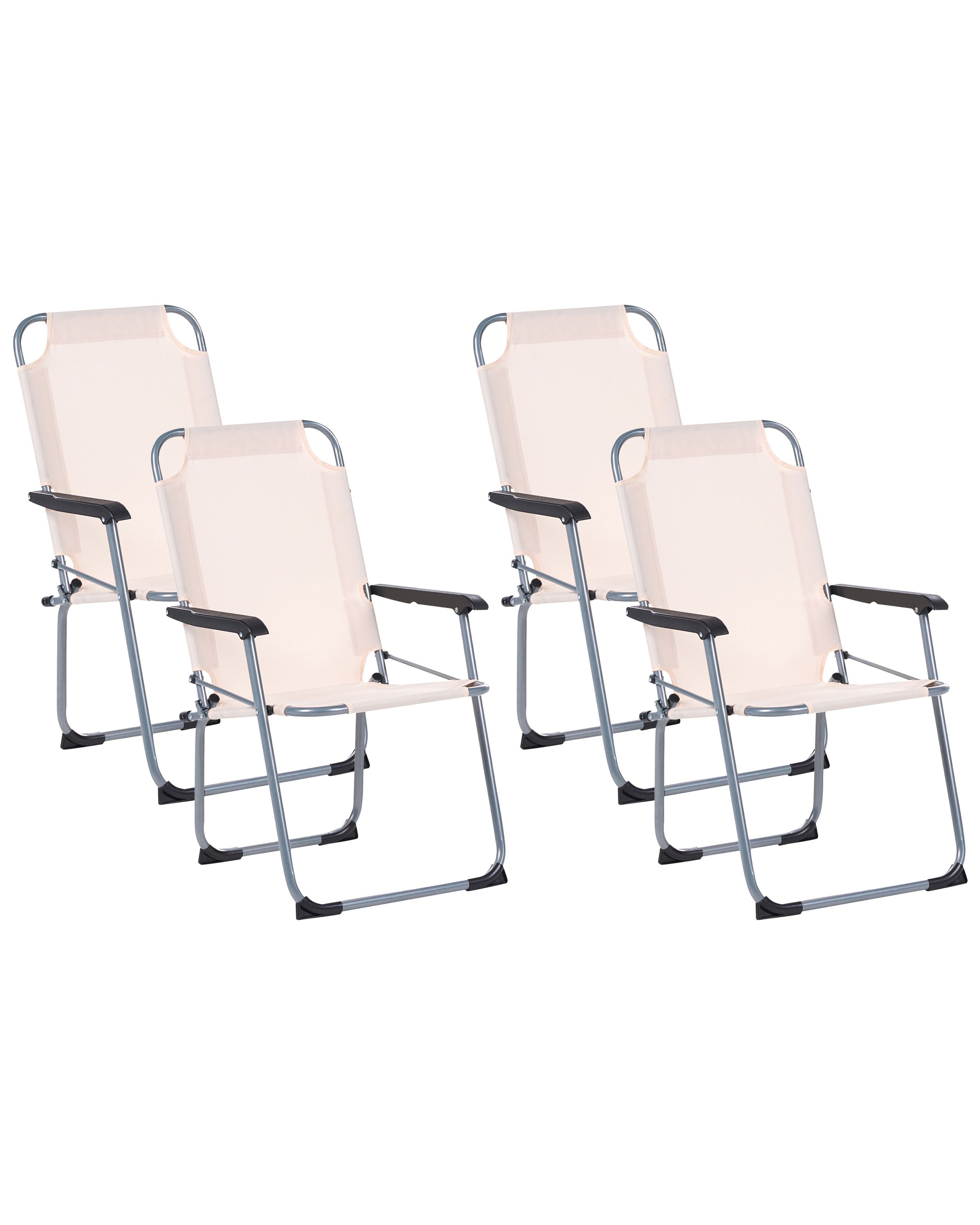 Conjunto de 4 sillas de jardín galatsi plegable metal beige