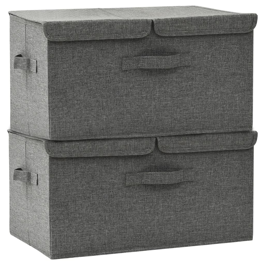 vidaXL cajas de almacenaje 2 unidades tela gris antracita 50x30x25 cm