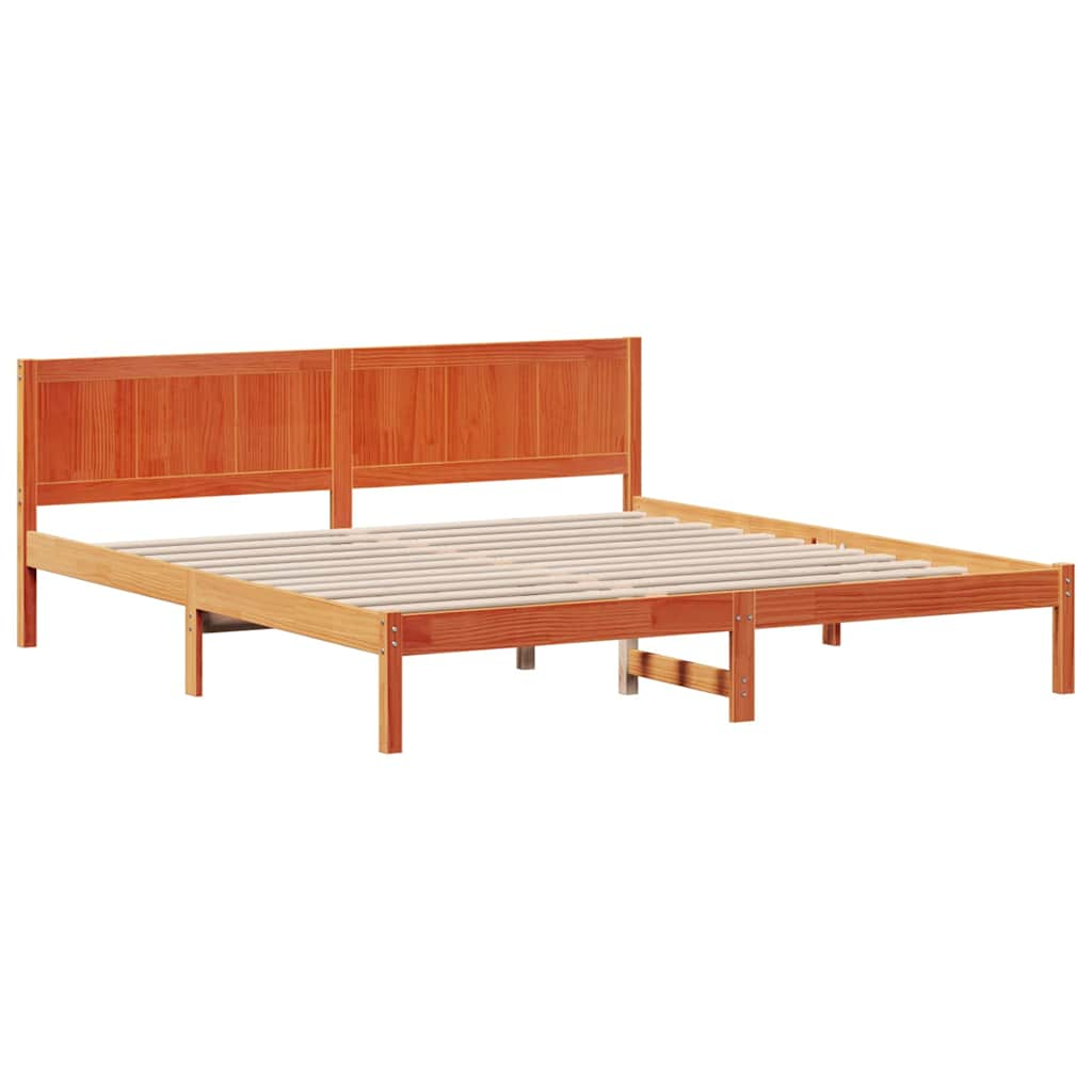 vidaXL estructura de cama marrón 180 x 200 cm madera maciza de pino