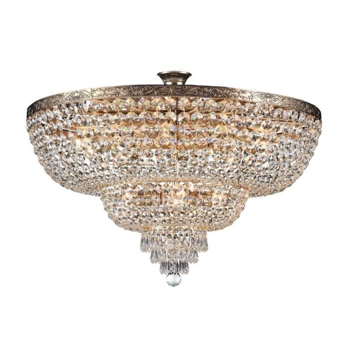 Lámpara de techo - palacio - semiempotrada - dorado antiguo - cristal - 14
