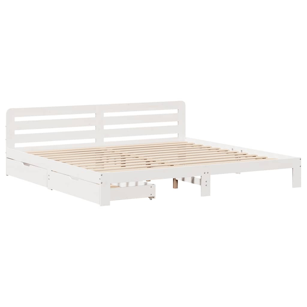 vidaXL estructura de cama sin colchón madera maciza blanca 200x200 cm