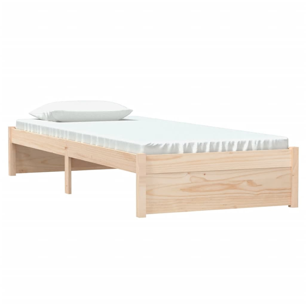 vidaXL estructura cama individual sin colchón madera maciza 75x190 cm