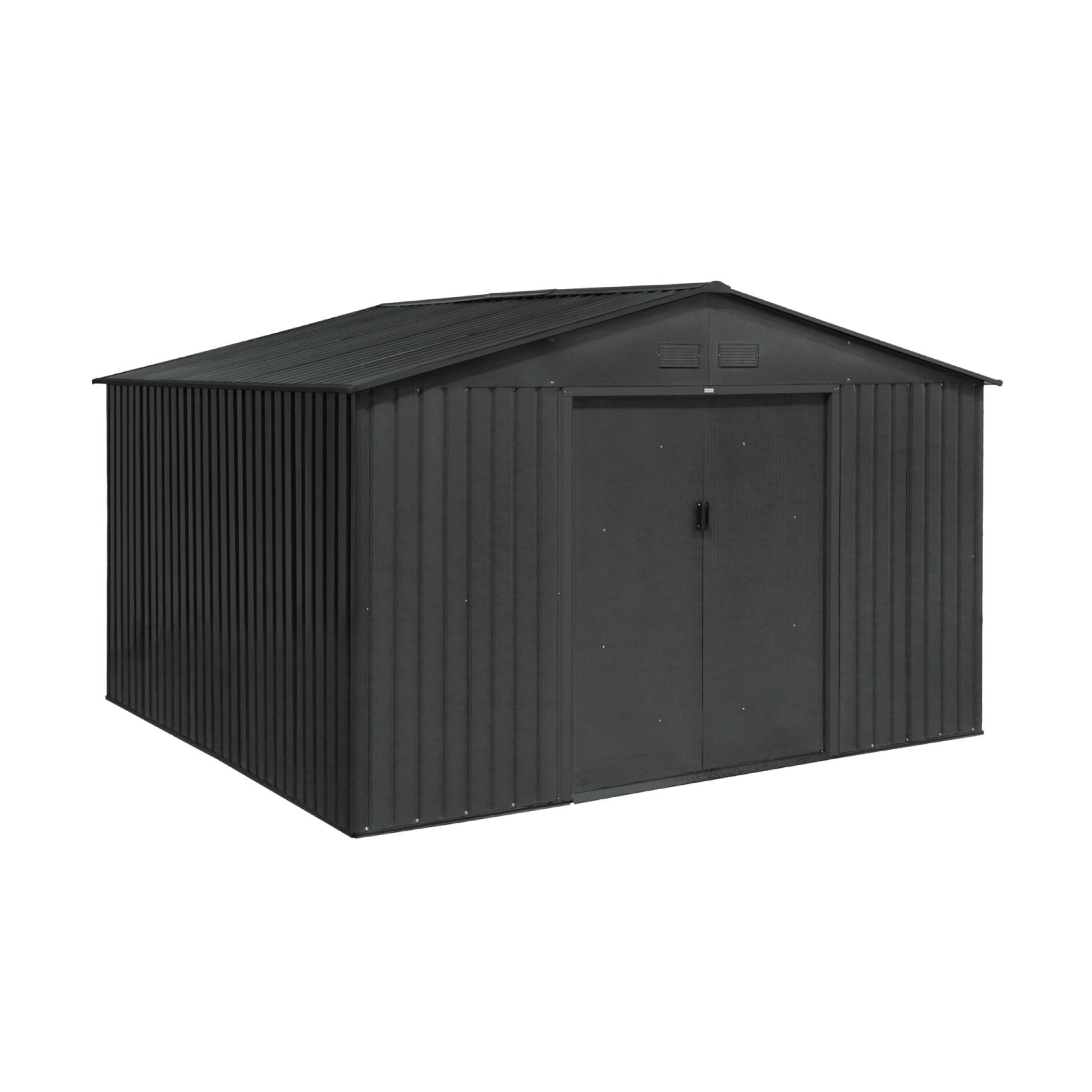 Caseta de jardín, 10.85m², boulonnais, antracita, 330x308x166 cm