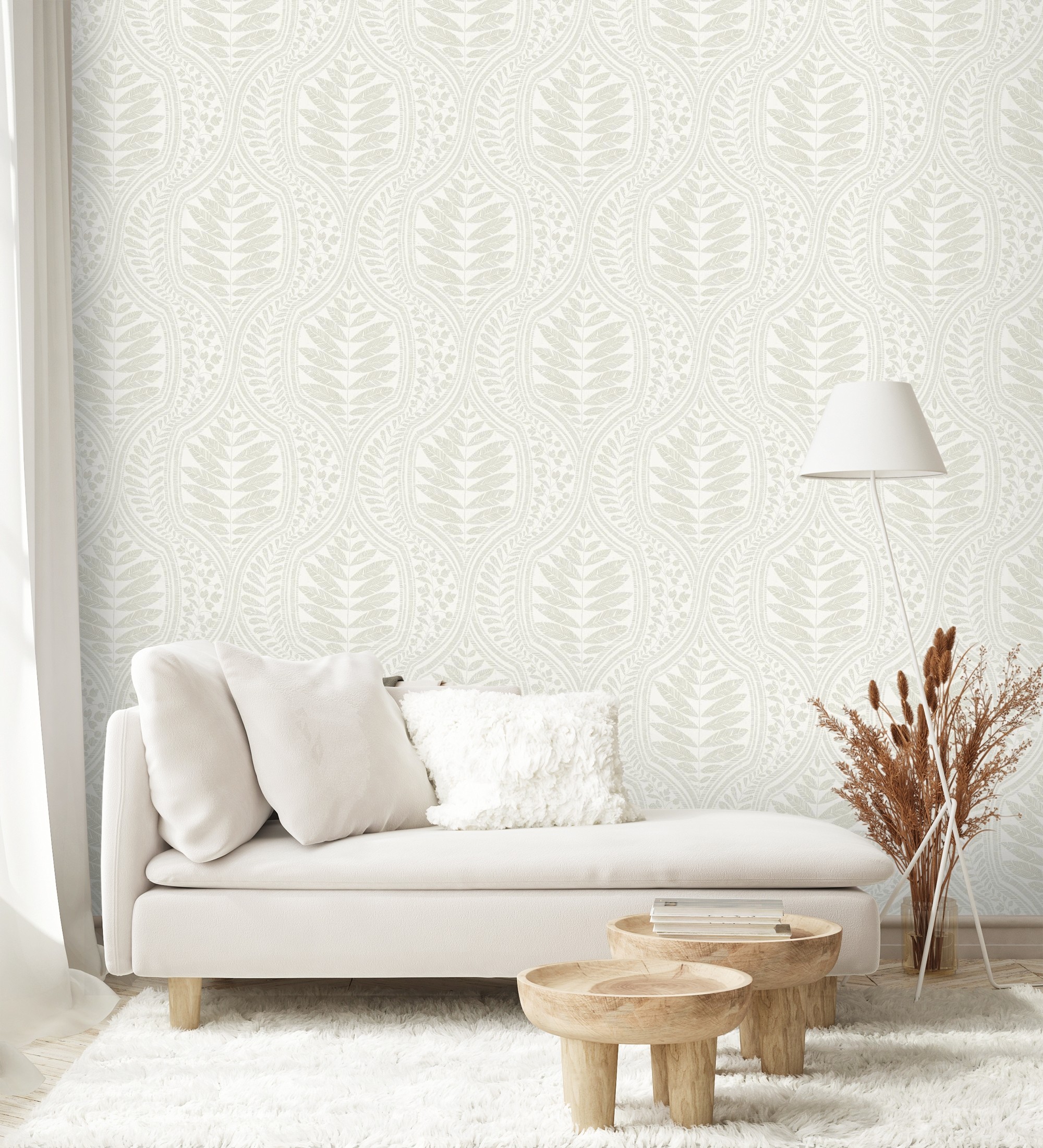 Papel pintado gaulan de damasco hindú de hojas con 5.23m²