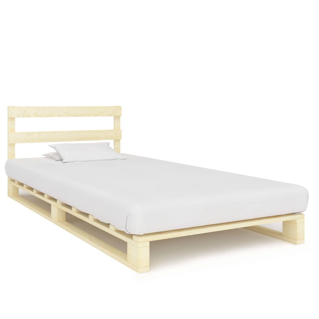 Cama 100x200 cm,cama palets sin colchón madera maciza pino rhu9693