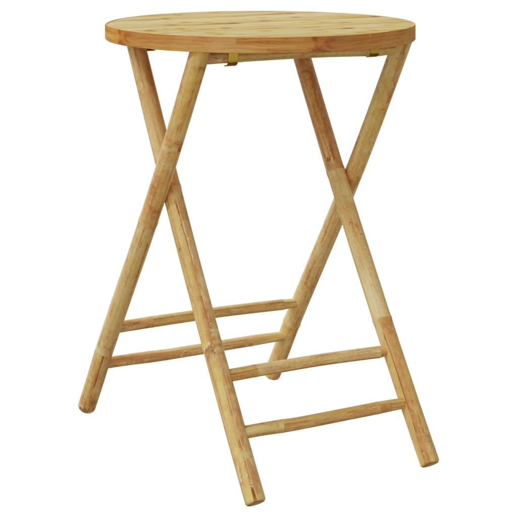 vidaXL mesa plegable de jardín de bambú ø55x75 cm