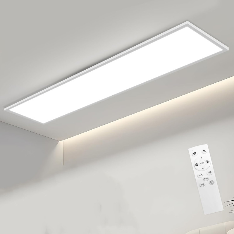 Nettlife panel LED 120x30 regulable con mando a distancia 40w negro