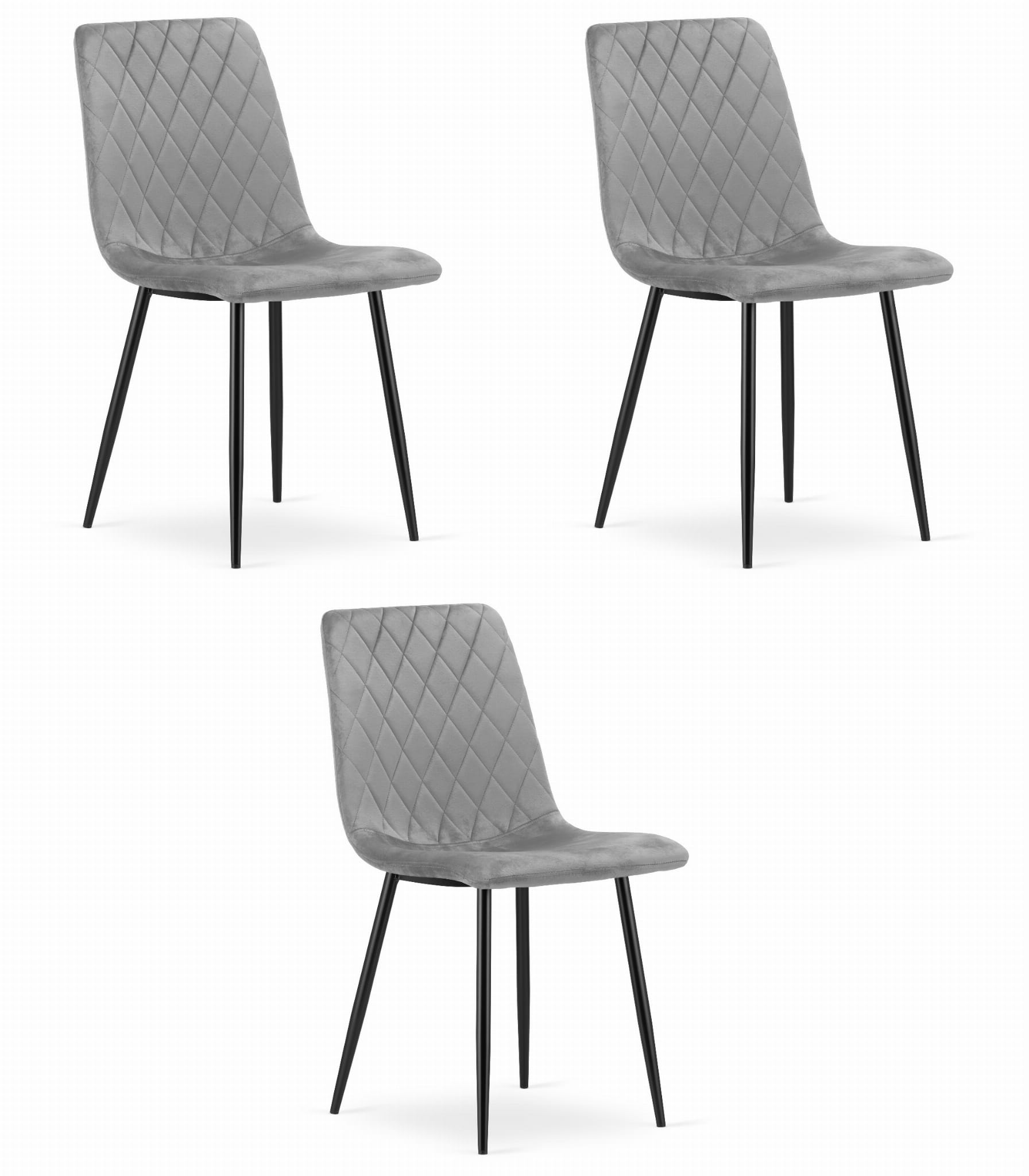 Silla valora turin, terciopelo gris claro, diseño ergonómico (x3)