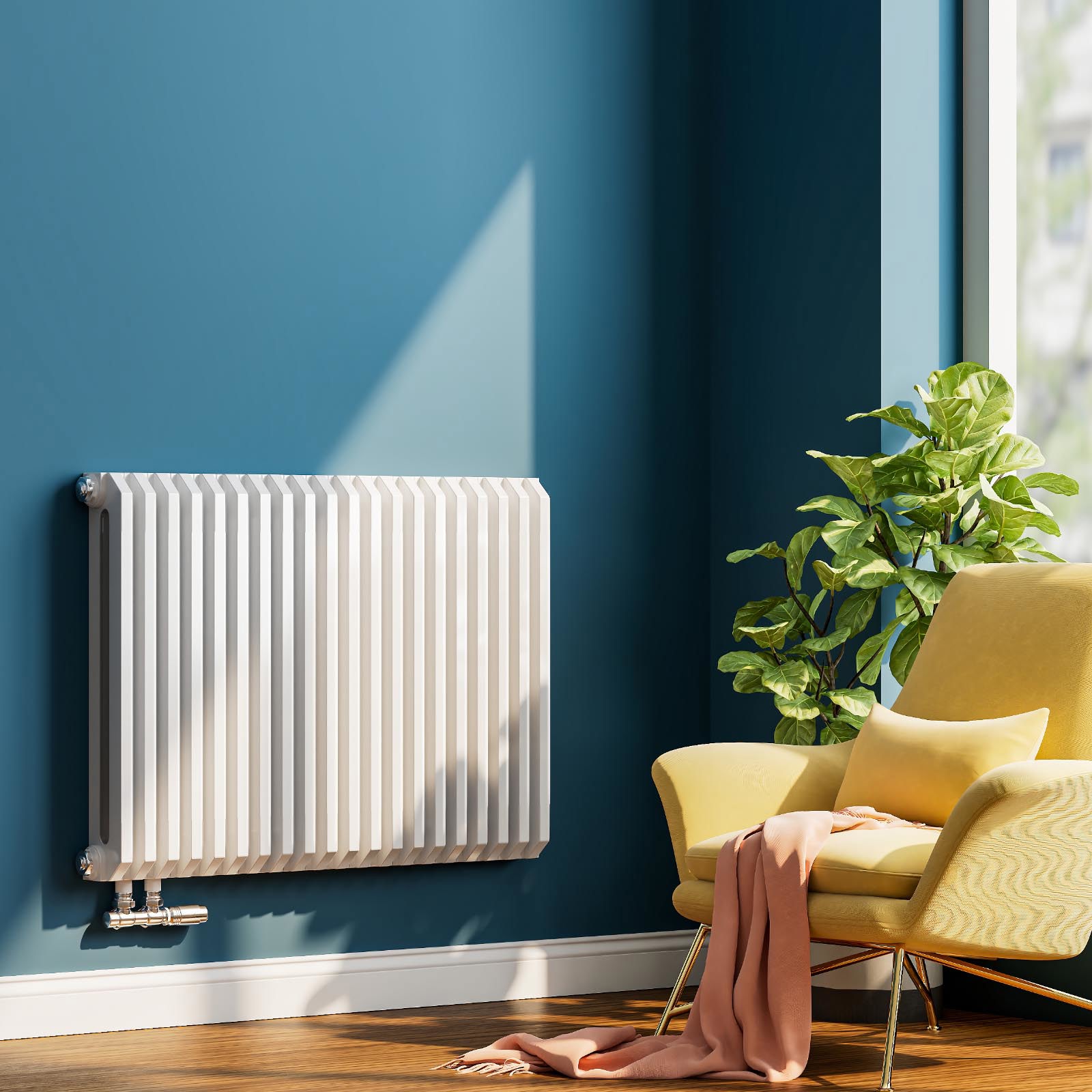 Emke radiador plano horizontal d 60x84 cm, blanco, 1383 w, doble capa