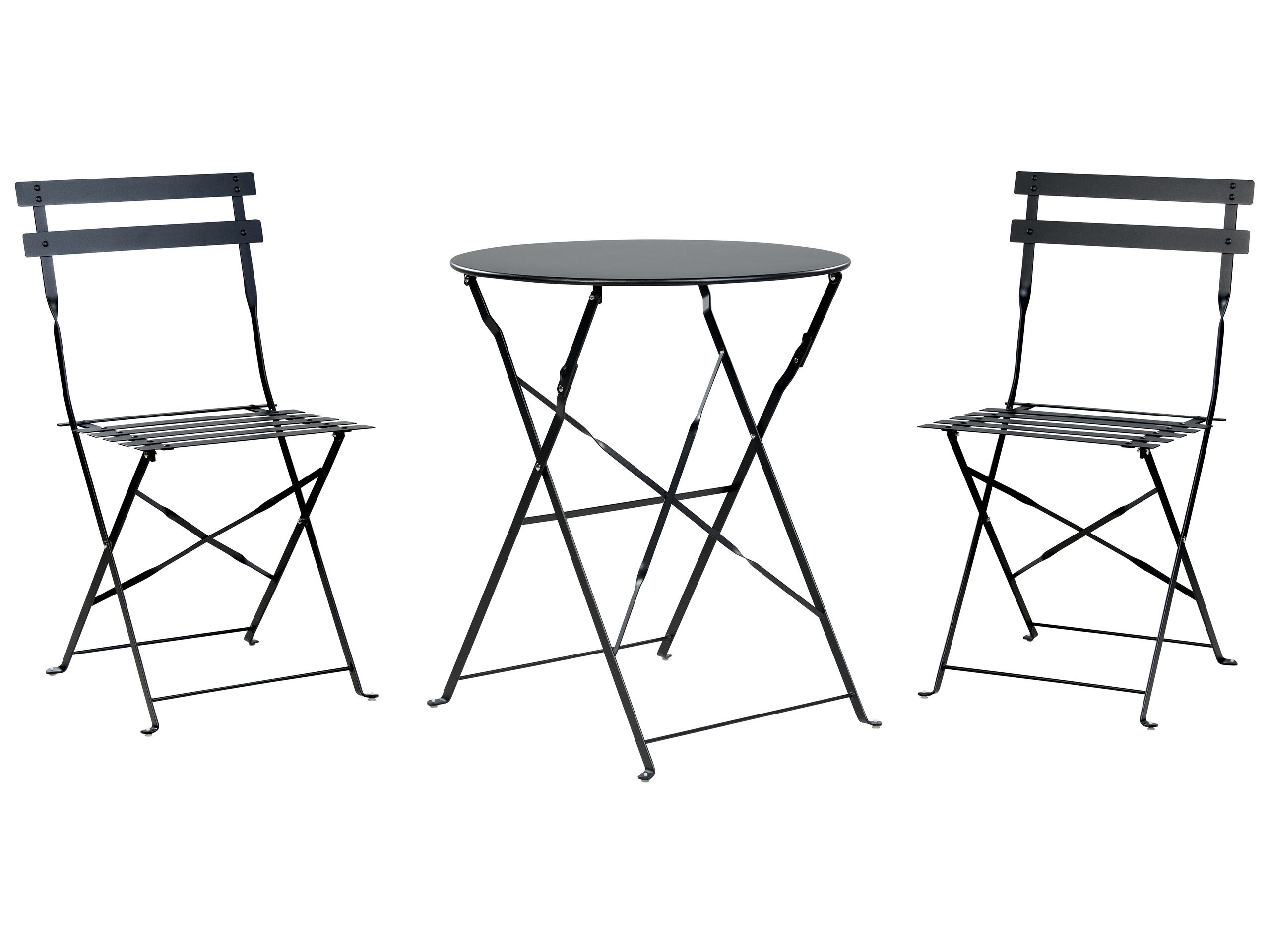 Conjunto de balcón plegable fiori metal negro